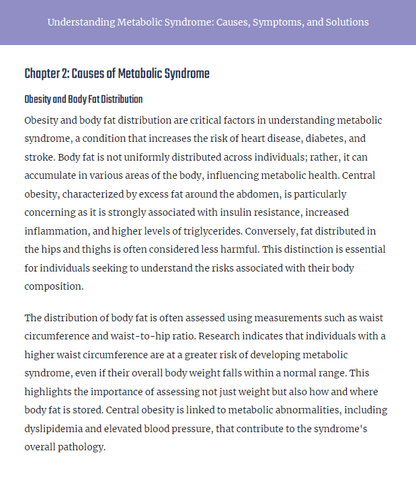 Understanding Metabolic Syndrome: Causes, Symptoms, and Solutions